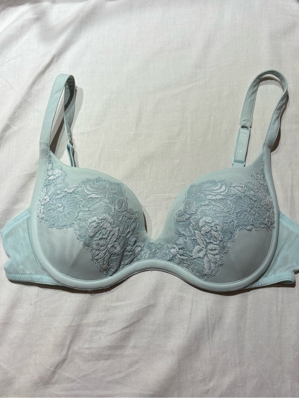 Vintage La Perla Pale Blue Lace Underwire Bra